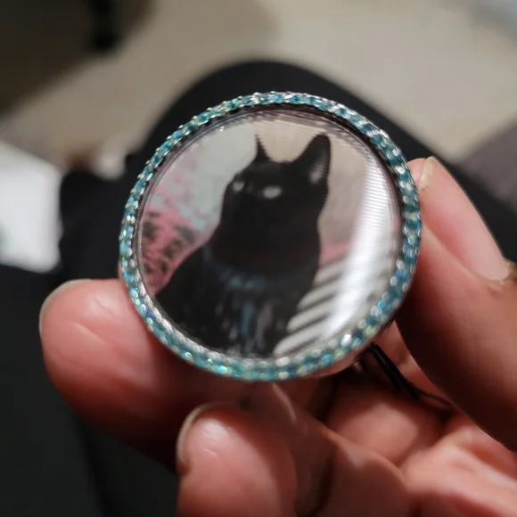 Marc By Marc Jacobs Black Cat Ring with Blue Accents - Picture 9 of 9